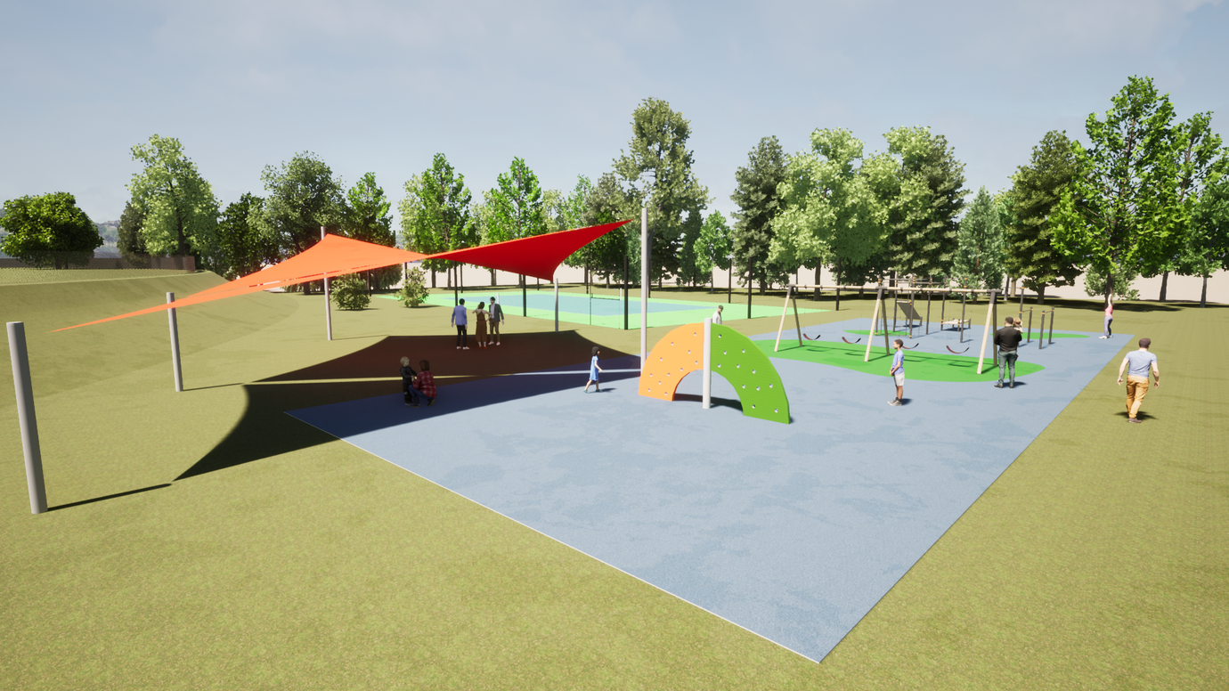 colourful shade sails in a park representing sun shades canada