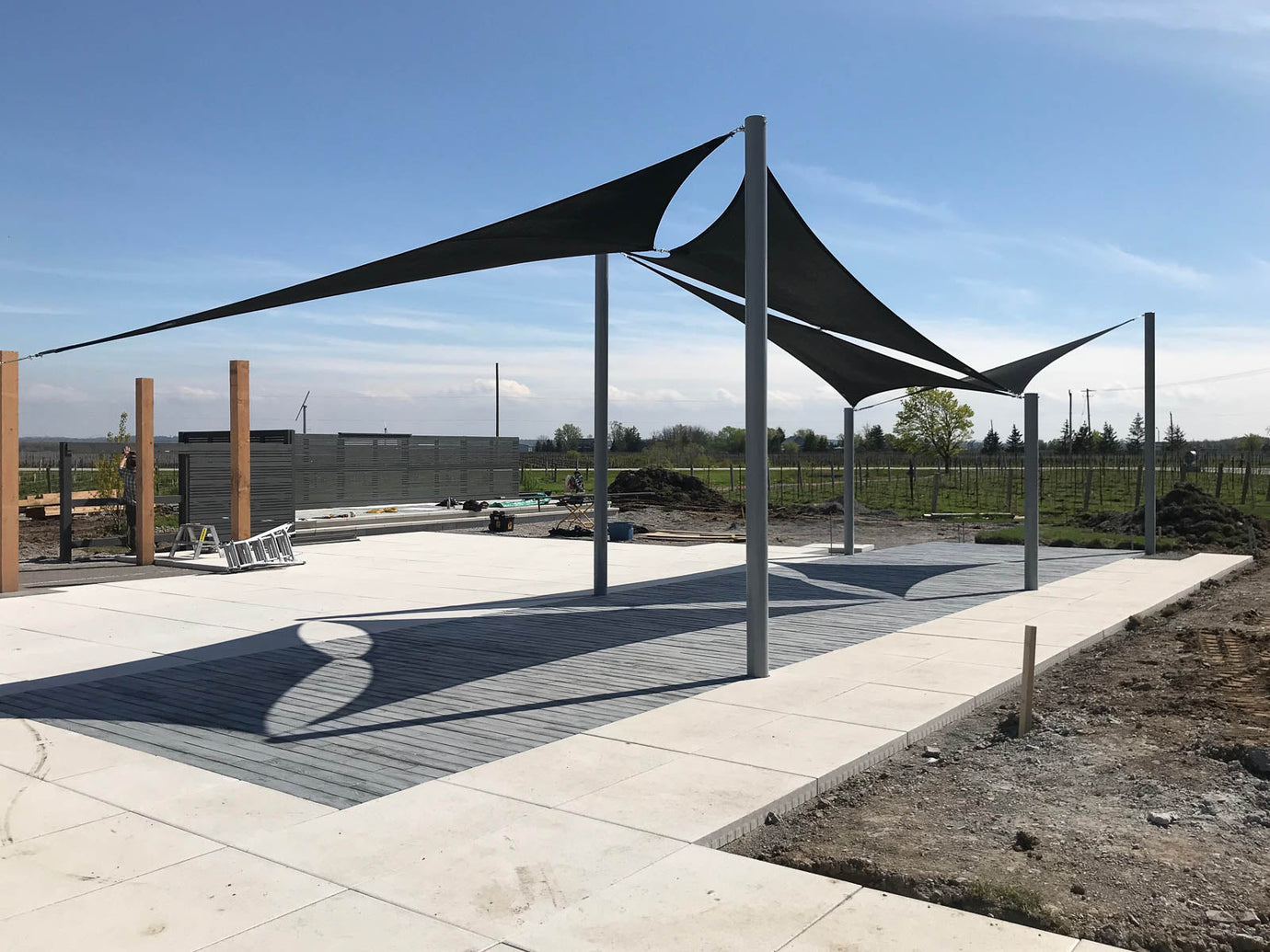 Black 3-Point Shade Sail, explains where should I position my Cable Clamps.