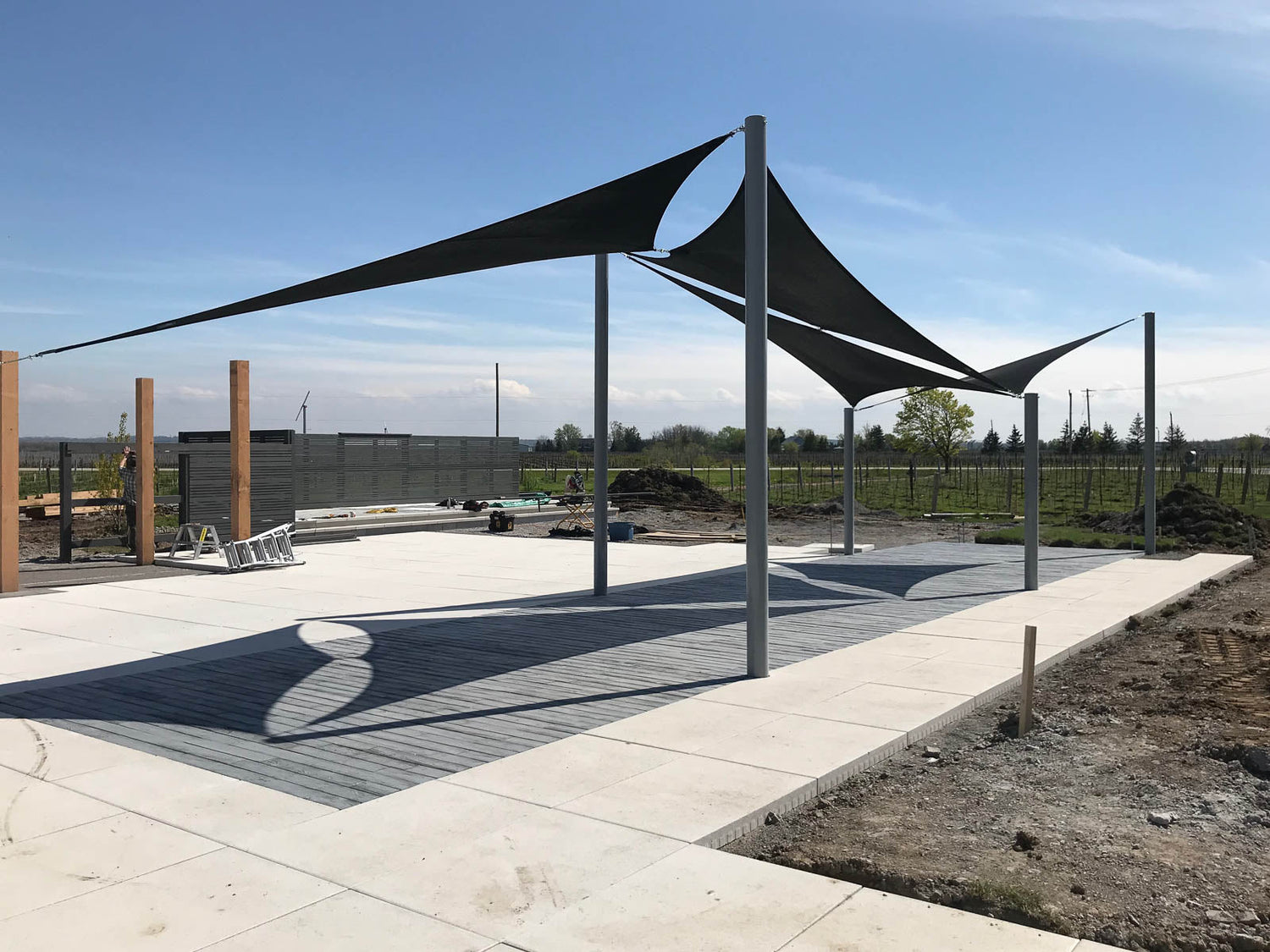 Black 3-Point Shade Sail, explains where should I position my Cable Clamps.