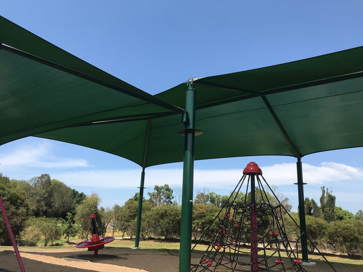 Backyard shade sail installation