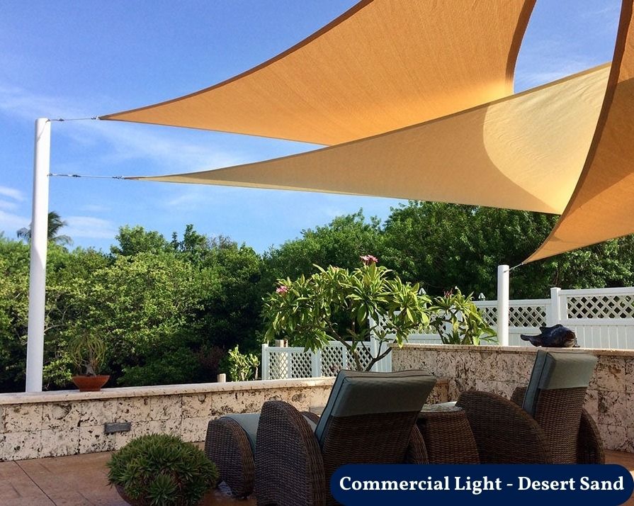 Sun Shade Sail-Wire Rope Enhanced Mesh Shade Cover for Patio Garden Deck  Balcony